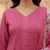 Rani pink cotton embroidered kurta pant dupatta set for women