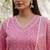 Women’s rose pink cotton printed kurta pant dupatta set