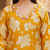 Women’s golden yellow cotton floral printed kurta pant dupatta set