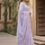 Lavender white embroidered cotton kurta pant dupatta set for women