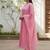 Women’s rose pink cotton printed kurta pant dupatta set