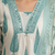 Women aqua blue cotton printed kurta set with dupatta