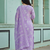 Women’s lavender cotton floral printed kurta pant dupatta set