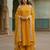 Women’s mustard yellow cotton embroidered kurta pant dupatta set