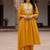 Mustard yellow cotton embroidered kurta pant dupatta set for women