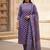 Purple cotton polka dot printed kurta pant dupatta set for women