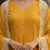 Women’s mustard yellow cotton embroidered kurta pant dupatta set