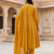 Mustard yellow cotton embroidered kurta pant dupatta set for women