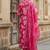 Women’s rani pink cotton floral printed kurta pant dupatta set