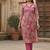 Women’s rose pink floral printed cotton kurta with pants | elegant traditional wear set