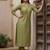 Women’s olive green polka dot printed cotton kurta set | modern ethnic outfit for daily wear