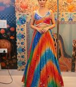 pink chiffon embroidered Lehenga Choli