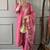 Women's chanderi viscose embroidered straight kurta with pant and printed dupatta set
