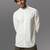 White solid handloom mandarin collar shirt
