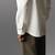 White solid handloom mandarin collar shirt