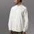White solid handloom mandarin collar shirt