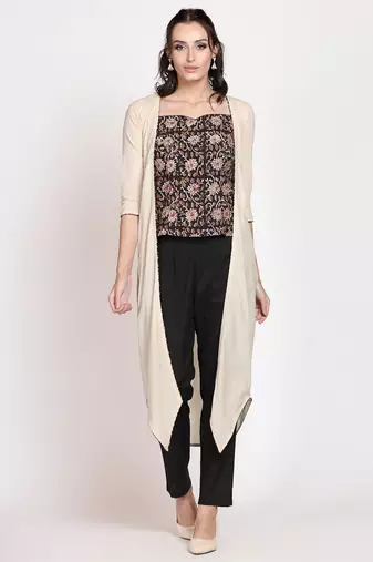 Black bagru co-ordset with shrug