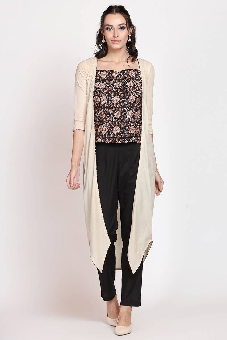 Black bagru co-ordset with shrug