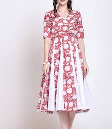 Sanganeri floral midi dress with shrug