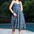 Indigo floral dress with slit