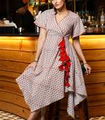 Sanganeri handkerchief dress with tassels