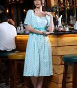 Sea green shirt dress