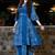 Indigo kalidar kurta & sharara set