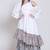 Sanganeri assymetrical flared white dress with skirt