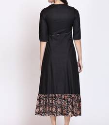 Black bagru asymmetrical skirt set