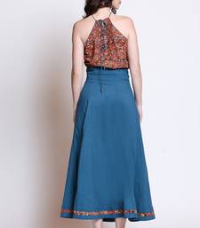 Handblock bagru top with indigo skirt