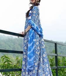 Sanganeri kalidaar handblock dress with leheriya duppatta