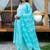 Sea green matka neck anarkali suit set with leheriya duppatta