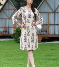 Cotton ikat shift dress