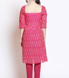 Berry pink ikat kurta set