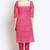 Berry pink ikat kurta set