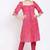 Berry pink ikat kurta set