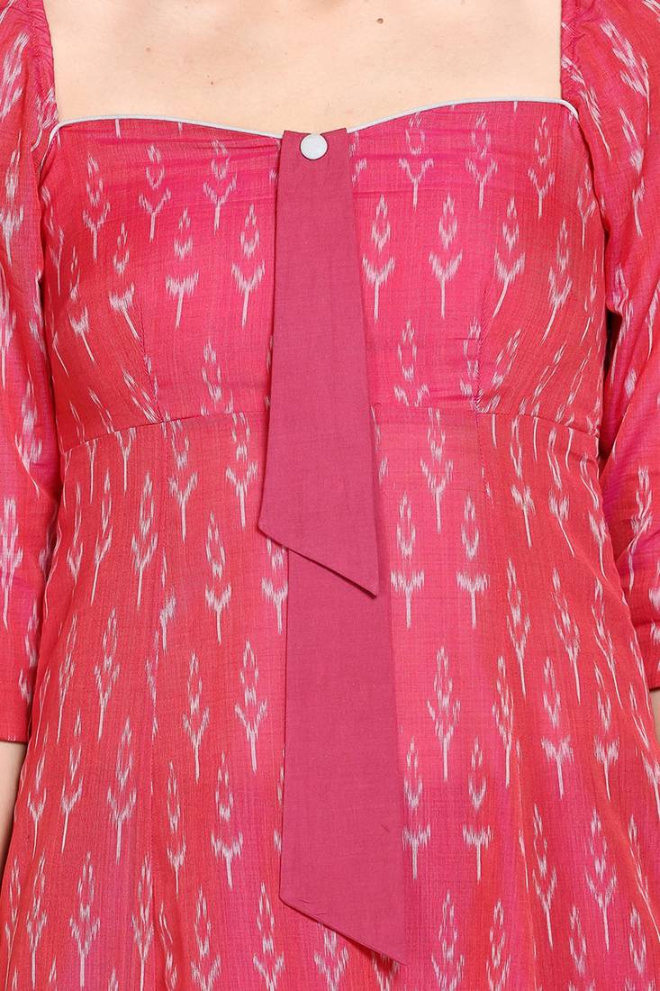 Berry pink ikat kurta set