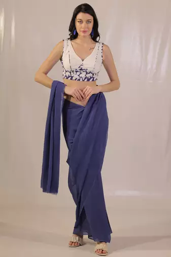 Scarlet lehenga with rhinestone embellishments