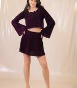 Witchy violet velvet crop top