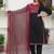 Aaysa floral embroidered black round neck pure cotton kurta with trouser & dupatta