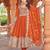 Orange georgette three-piece Anarkali suit 