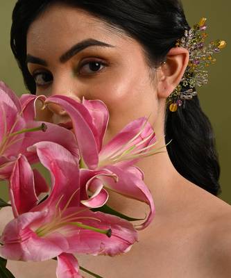 Colourful haldi mehendi wedding jewelry earcuff 2