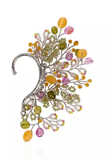 Colourful haldi mehendi wedding jewelry earcuff