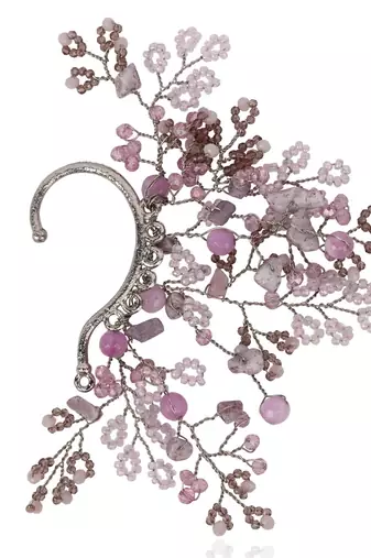 Gold plated pink purple earcuff for women