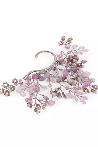Gold plated pink purple earcuff for women