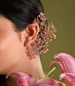 Uneven earcuff for all ears pink green purple