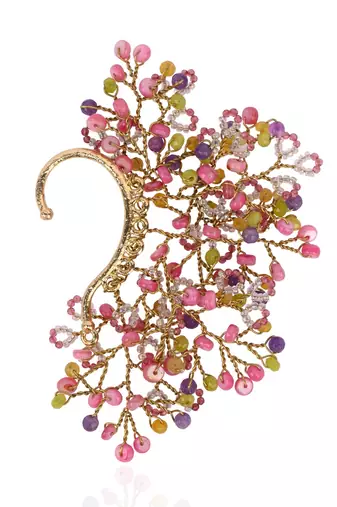 Uneven earcuff for all ears pink green purple