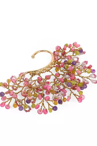 Uneven earcuff for all ears pink green purple