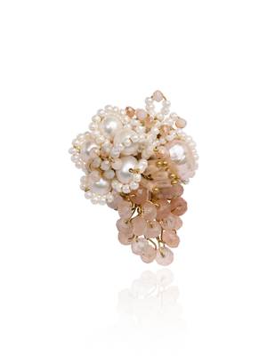 Pearl peach finger rings for women 3