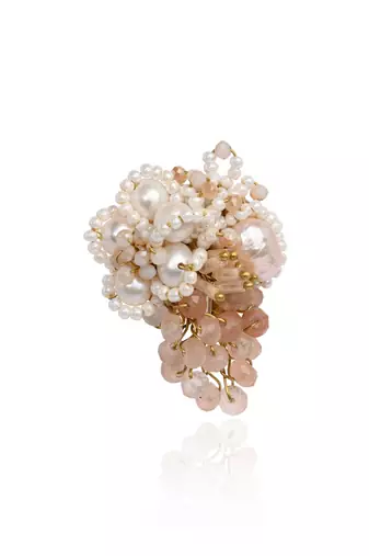Pearl peach finger rings for women